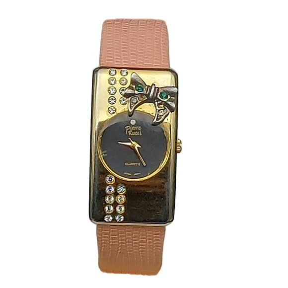 Pierre Ricci Womens Quartz Watch With Pink Leather Strap & Crystal Accents New B - Picture 1 of 9